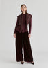 Wrap Front Knit Top with Mock Neck and Button Detail