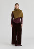 Wrap Front Knit Top with Mock Neck and Button Detail