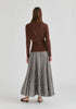 Wrap Front Knit Top with Mock Neck and Button Detail