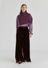 Rib-Knit Neck Warmer in Purple Front