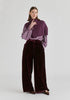 Rib-Knit Neck Warmer in Purple Front