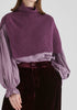 Rib-Knit Neck Warmer in Purple Closeup