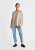 Paisie Ribbed Oversized Knit Jumper in Almond