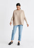 Paisie Ribbed Oversized Knit Jumper in Almond