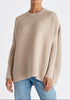 Paisie Ribbed Oversized Knit Jumper in Almond