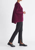 Paisie Ribbed Oversized Knit Jumper in Purple Side