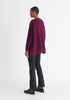 Paisie Ribbed Oversized Knit Jumper in Purple Back