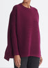 Paisie Ribbed Oversized Knit Jumper in Purple