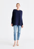 Paisie Ribbed Oversized Knit Jumper in Navy