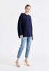 Paisie Ribbed Oversized Knit Jumper in Navy