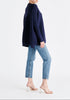 Paisie Ribbed Oversized Knit Jumper in Navy Side