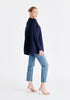 Paisie Ribbed Oversized Knit Jumper in Navy Side