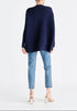 Paisie Ribbed Oversized Knit Jumper in Navy Back