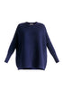 Paisie Ribbed Oversized Knit Jumper in Navy Cut Out
