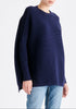 Paisie Ribbed Oversized Knit Jumper in Navy