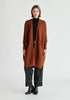 Paisie Long Ribbed Cardigan in Brown Front