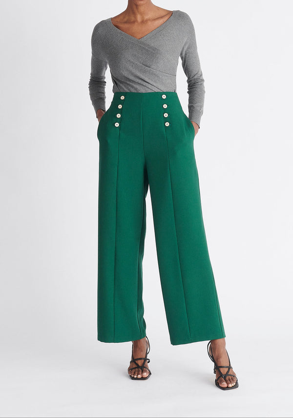 Paisie Long Sleeve Knit Wrap Top with in Grey