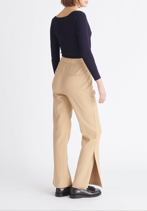 Paisie Long Sleeve Knit Wrap Top in Navy Back