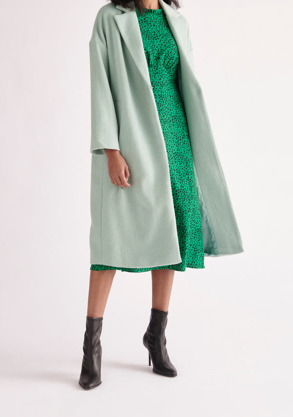 Paisie Midi Dalmatian Print Dress in Green