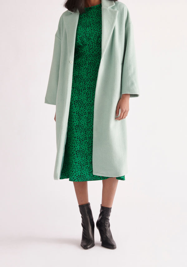 Paisie Midi Dalmatian Print Dress in Green