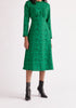 Paisie Midi Dalmatian Print Dress in Green