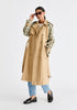 Paisie Plaid Trench Coat in Tan