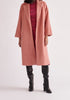 Paisie Belted Wool Blend Coat in Pink