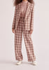Paisie Plaid Suit Trousers in Pink and Brown Tones