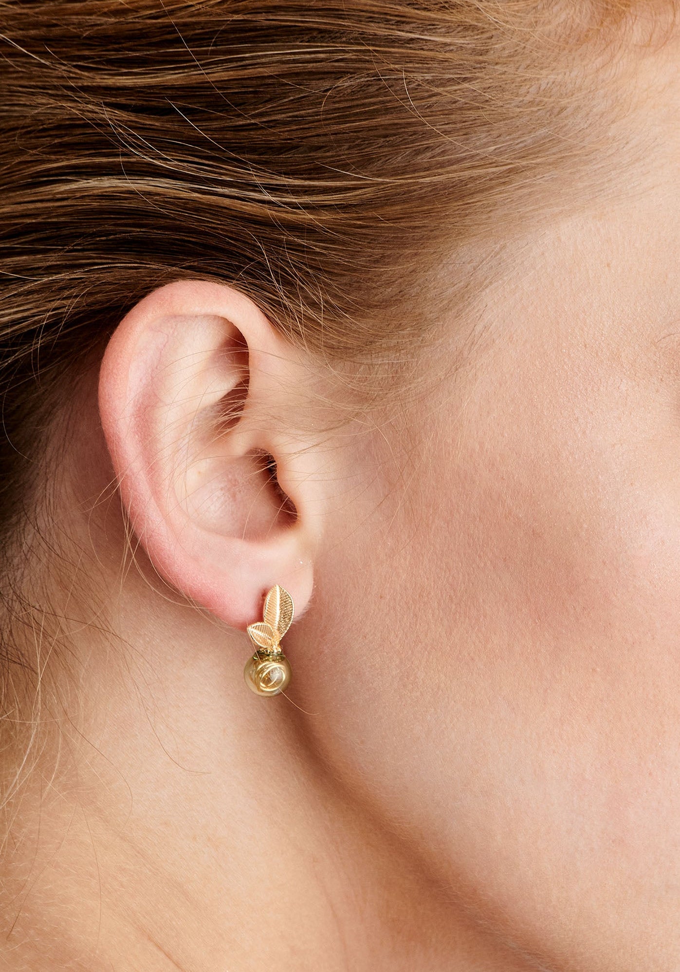 Paisie Leaf Sphere Earrings