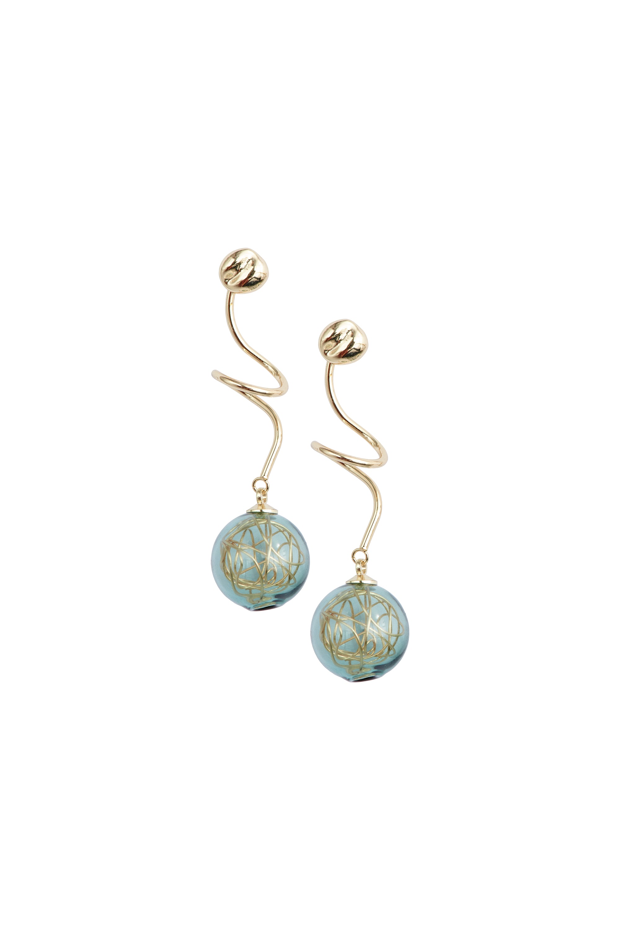 Paisie Swirl Sphere Earrings Cut Out