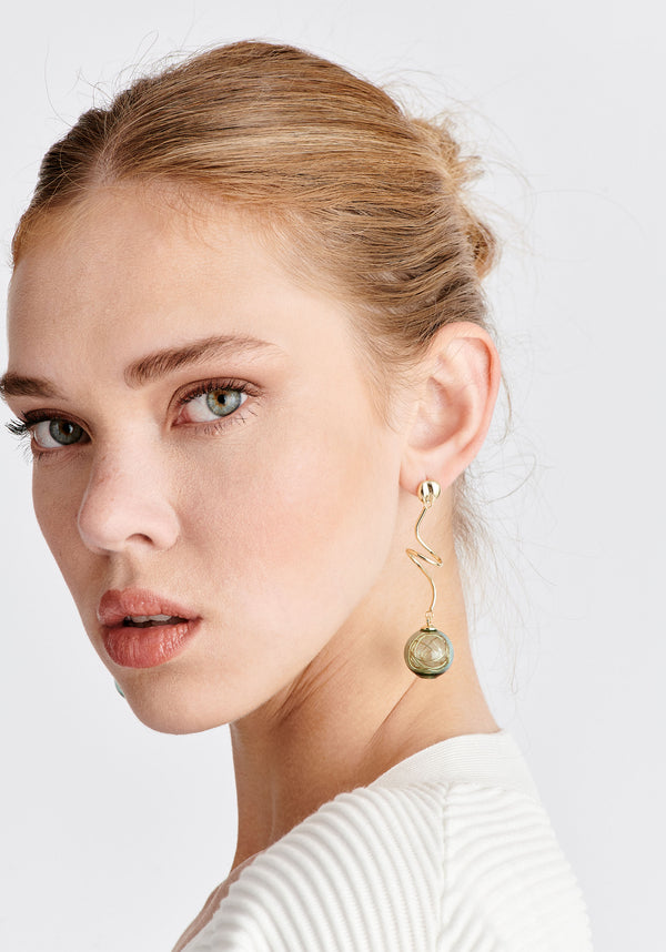 Paisie Swirl Sphere Earrings