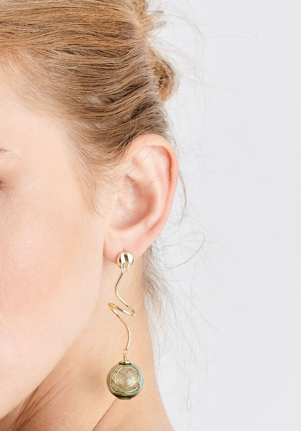 Paisie Swirl Sphere Earrings