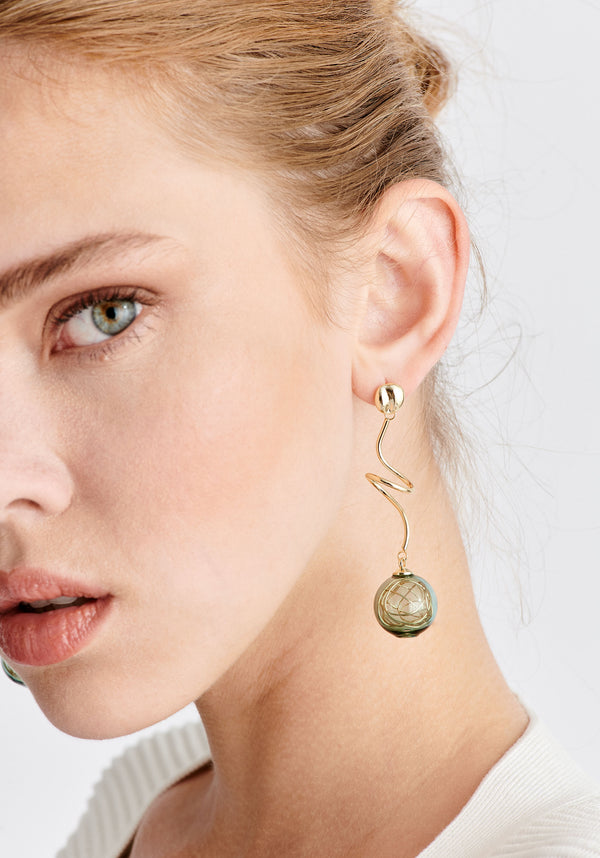 Paisie Swirl Sphere Earrings