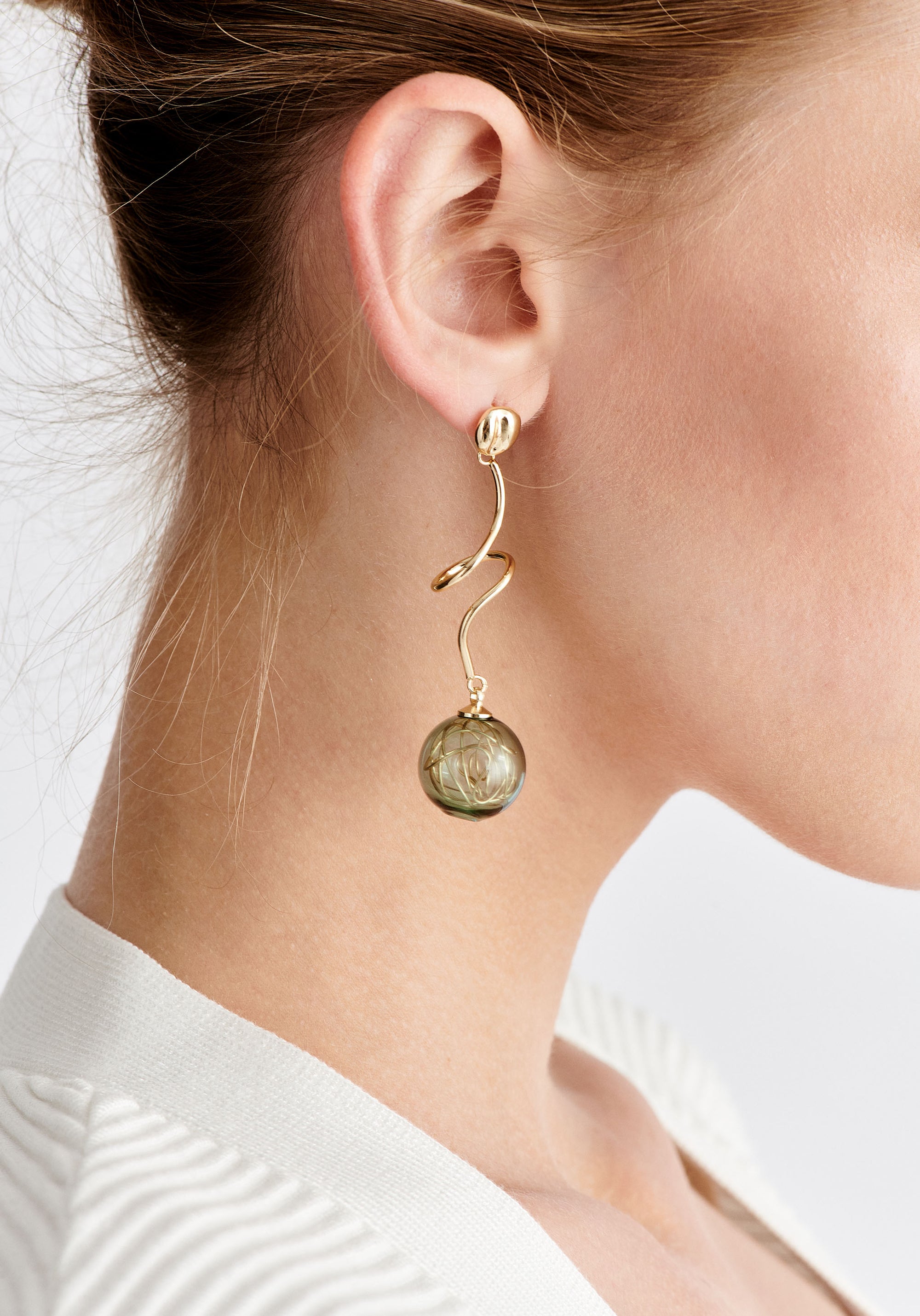 Paisie Swirl Sphere Earrings