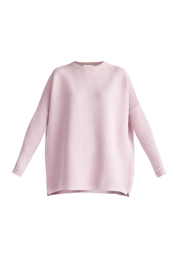 Paisie Ribbed Oversized Knit Jumper in Light Purple Cut Out
