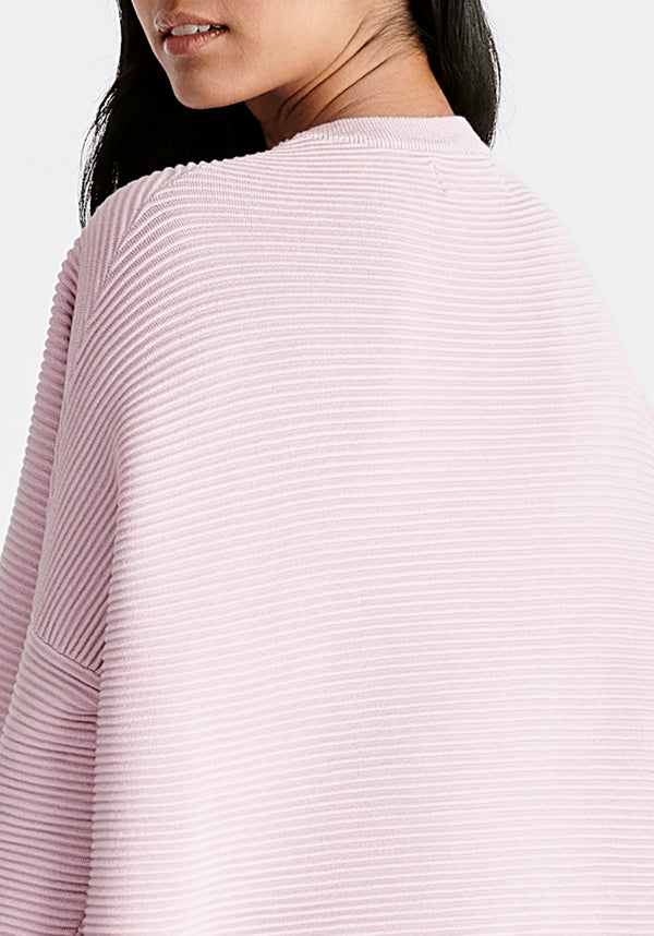 Paisie Ribbed Oversized Knit Jumper in Light Purple Close Up
