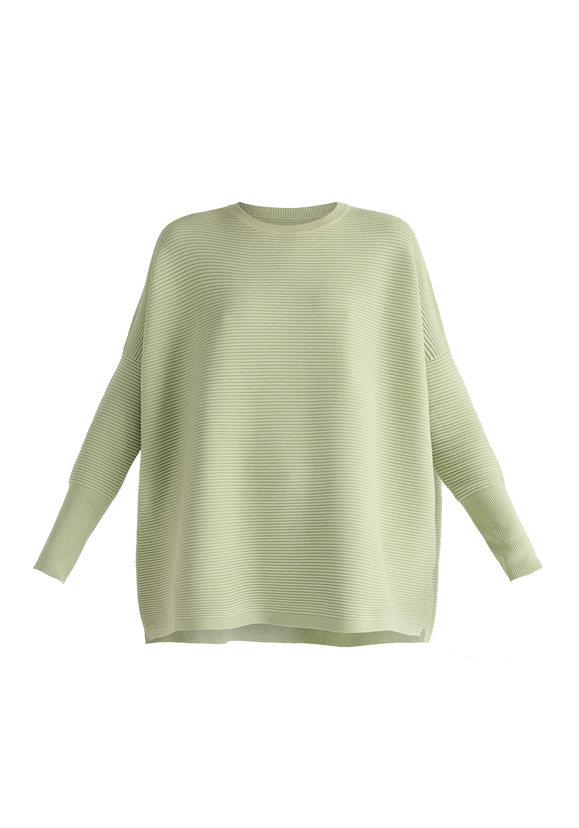 Paisie Ribbed Jumper in Matcha Green Cut Out