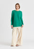 Paisie Ribbed Jumper In Leaf Green Front