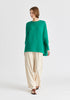 Paisie Ribbed Jumper In Leaf Green Side