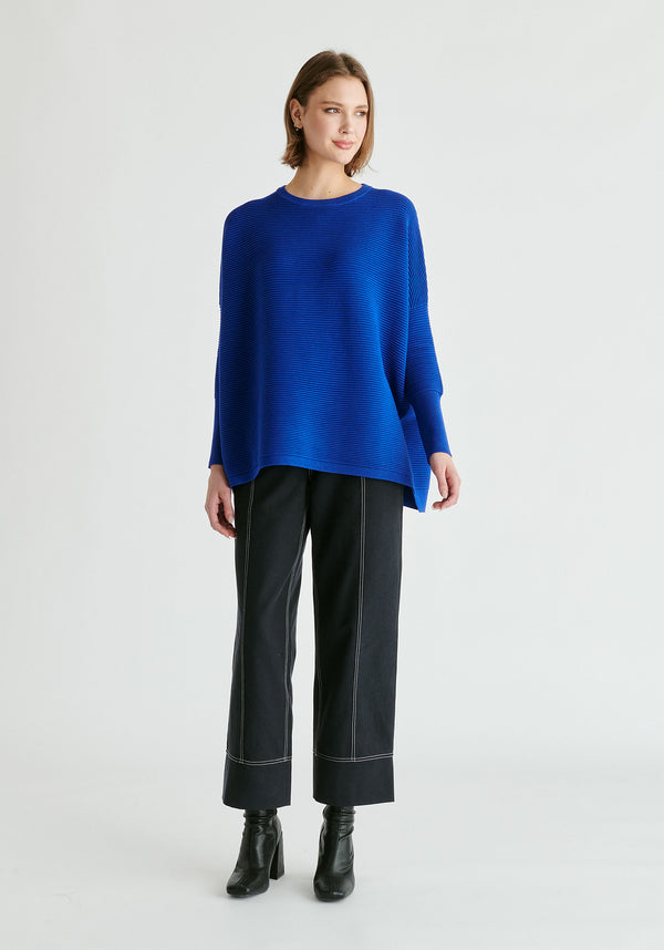 Paisie Ribbed Jumper in Royal Blue Front