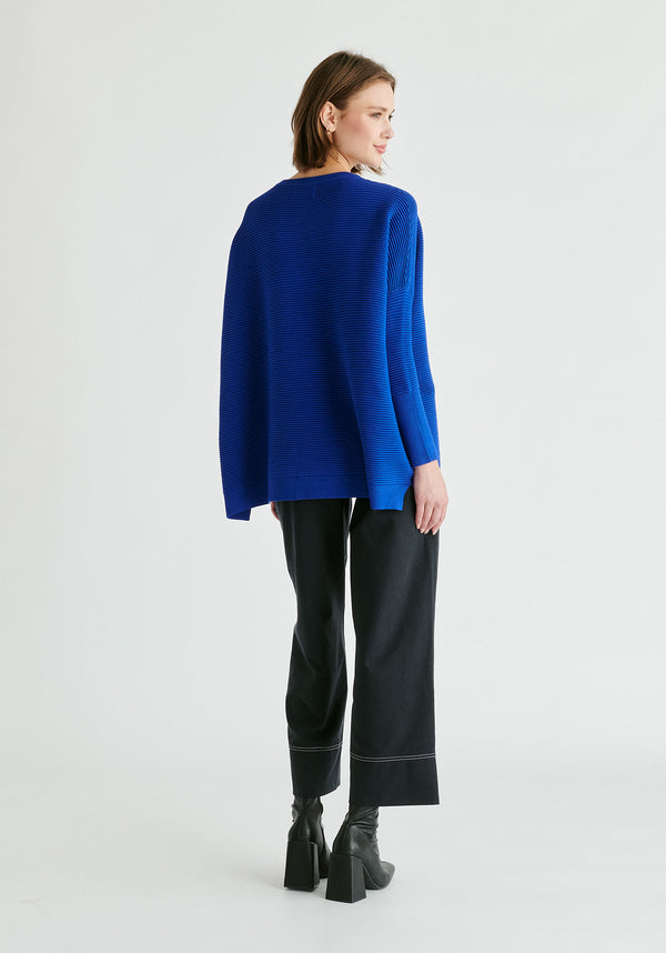 Paisie Ribbed Jumper in Royal Blue Back