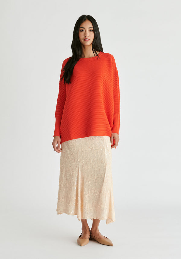 Paisie Ribbed Jumper in Red