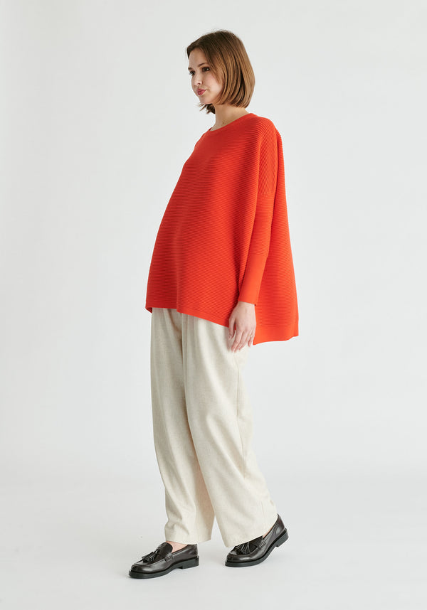 Paisie Ribbed Jumper in Red Side