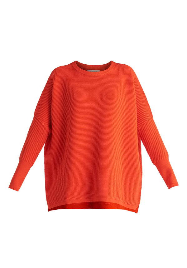 Paisie Ribbed Jumper in Red Cutout