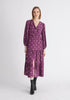 Paisie Tiered Hem Polka Dot Dress in Purple and Cream