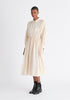 Paisie Striped Button Shirt Dress in Sand