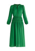 Paisie Ruched Waist Jumpsuit in Green Cut Out