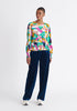 Paisie Multicolour Geometrical Print Balloon Sleeve Blouse