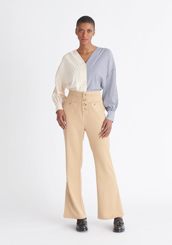 Paisie Striped V-Neck Shirt