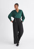 Paisie Button Waist Trousers in Black